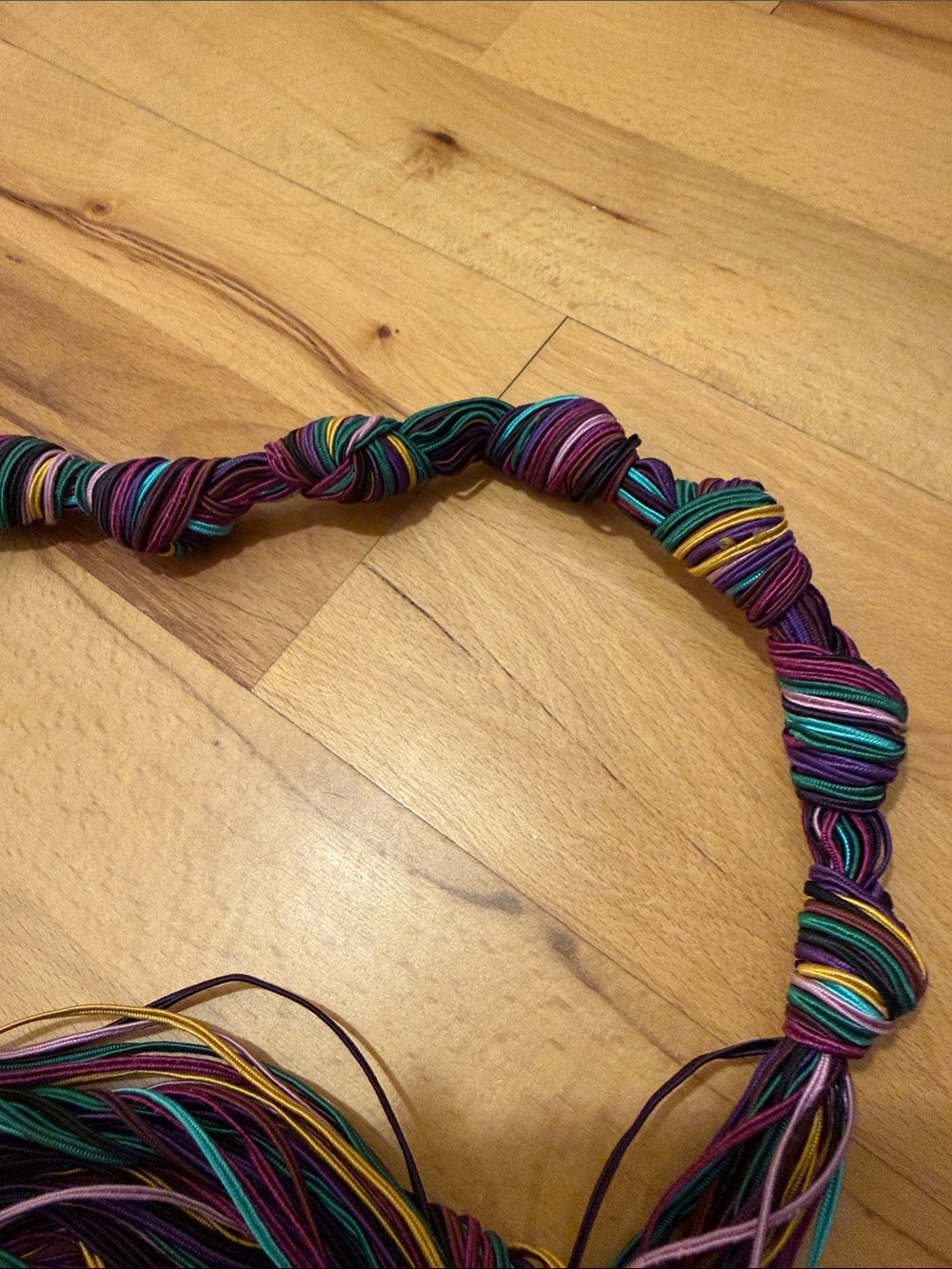 Multicolor Braided Cord Belt with Knot Details - Picture 2 of 2
